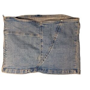 Zara Light Blue Denim Crop Top